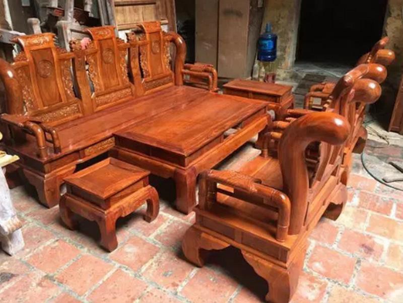 Bàn ghế gỗ hương tay 14 giá rẻ chất lượng